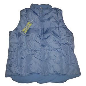 Old Navy Blue Puffer Vest Women’s Large Frost Free Sleeveless Outerwear
